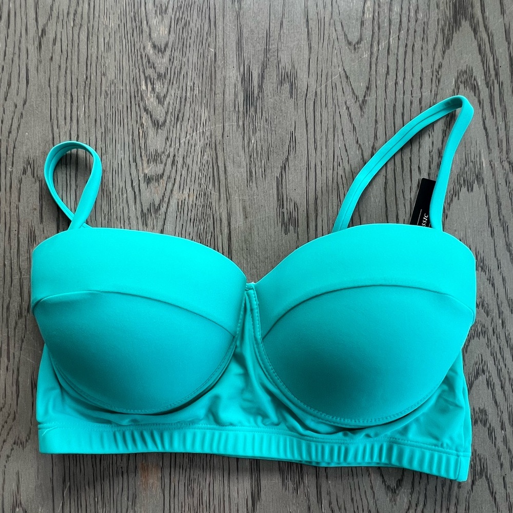 Women's Turquoise Adjustable Strap Underwire Bikini Top